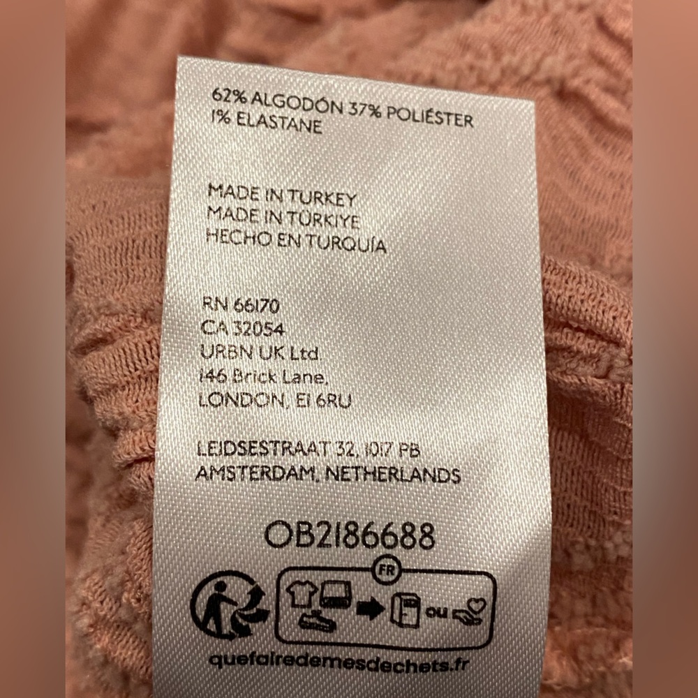 Mock Neck Small Anthropologie Ribbed Textured Top Blouse Dusty Pink Long Sleeve - Picture 6 of 6